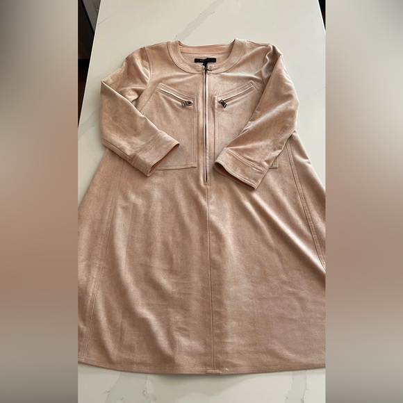 BCBGMaxAzria Blush Midi Dress with 3/4 Sleeves - Picture 6 of 12